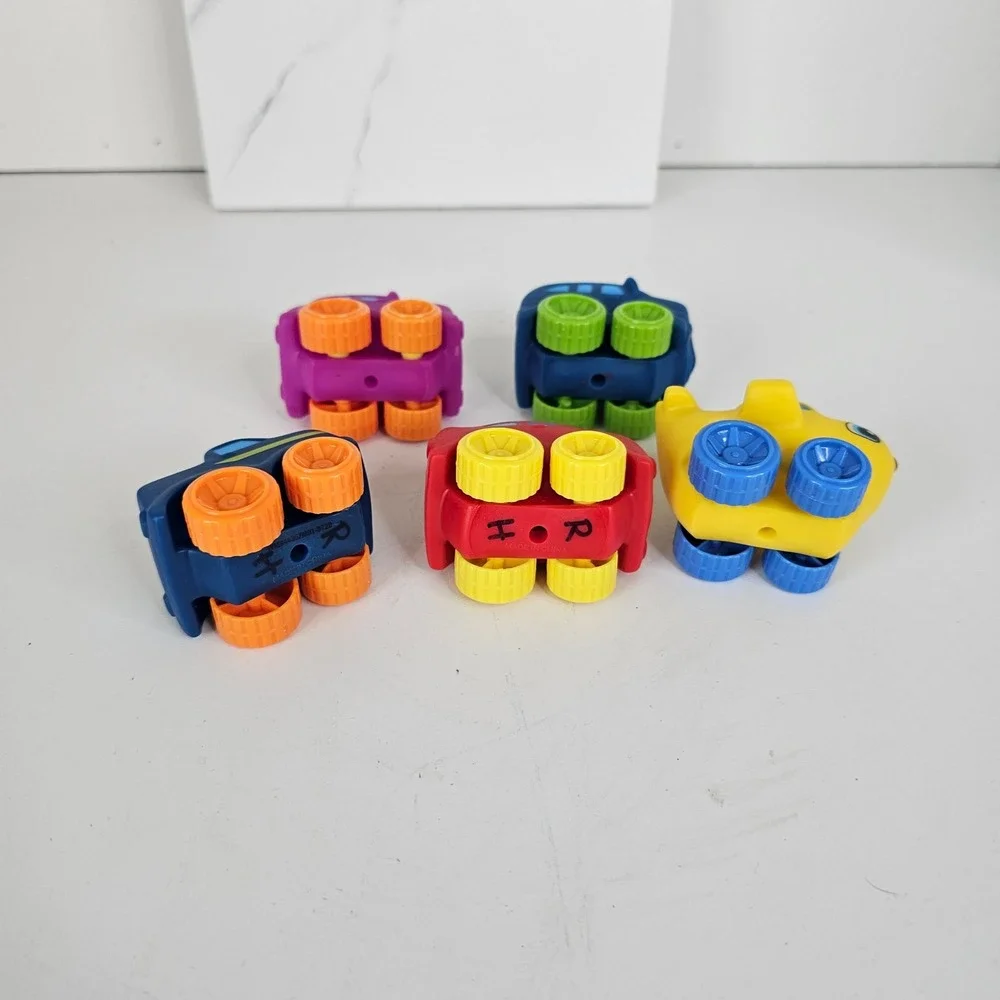 Kids Soft‎ Rubber Squeeze Toy Vehicles Lot of 5 Cars Truck Airplane Multicolor